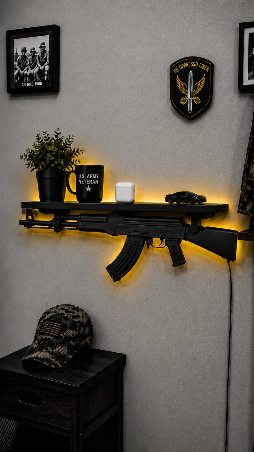 AK-47 Gun Shelf - yellow LED