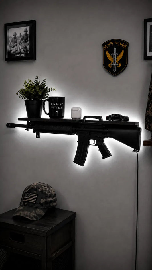 M16 Gun Shelf mounted on wall